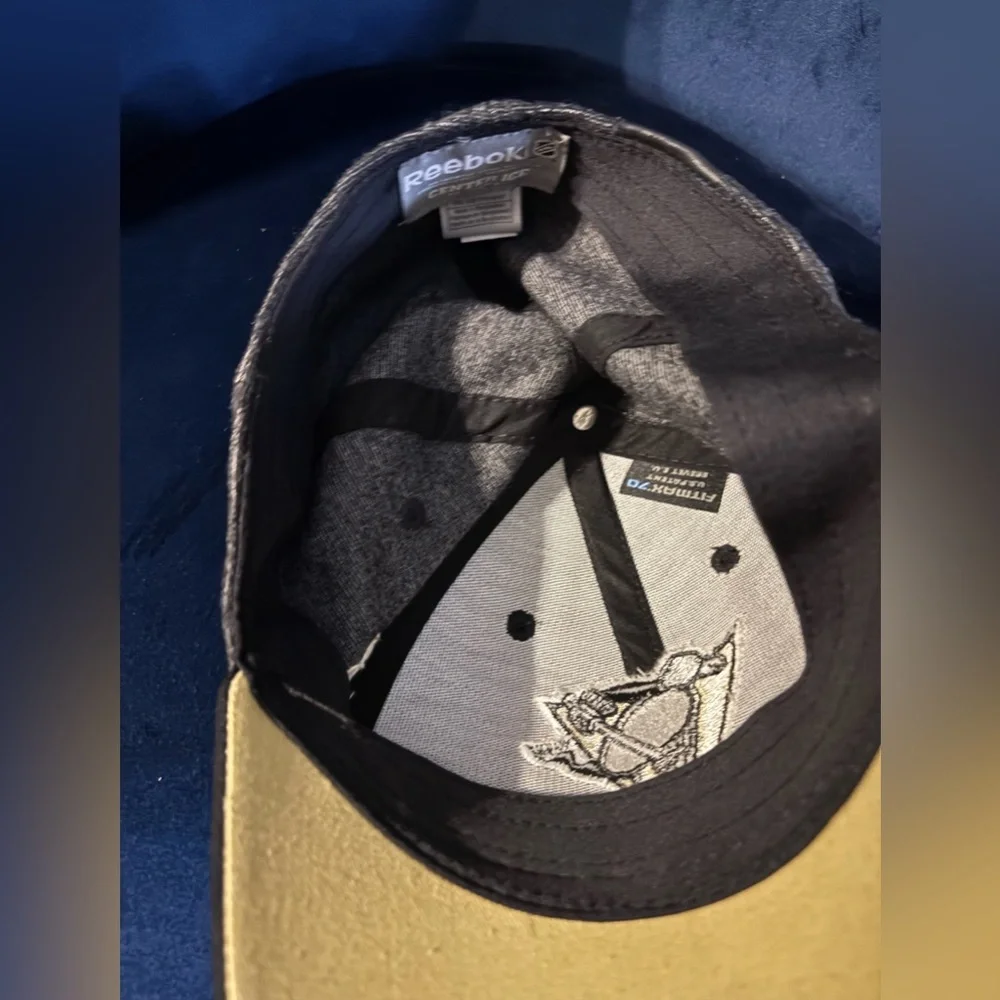 Penguin Reebok Black and Gold Cap